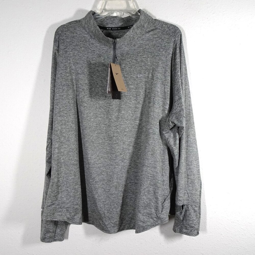 Nike Active Dri-Fit Running Top Women's Size 2X Gray Swift-Element UV 1/4-Zip